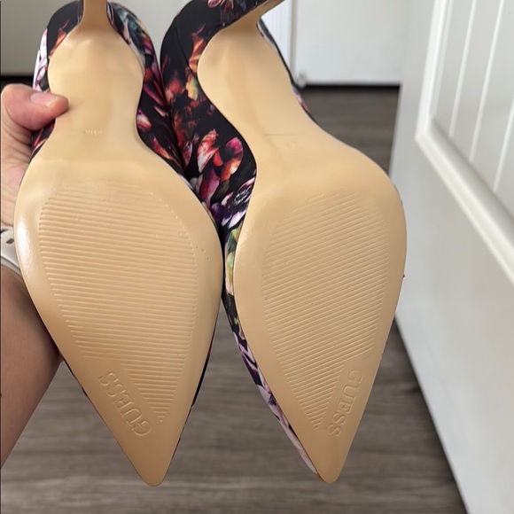 Guess Floral‎ Print Heels - Black and Purple - Picture 6 of 10